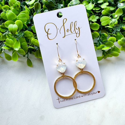 O’Lolly “Opal” Earrings - Opal Stone with Gold Hoop