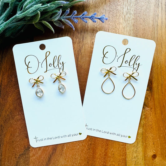 O’Lolly Bow Posts w/Dangle Earrings