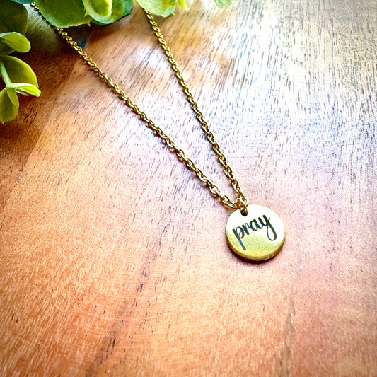 O’Lolly “Pray” Gold Necklace